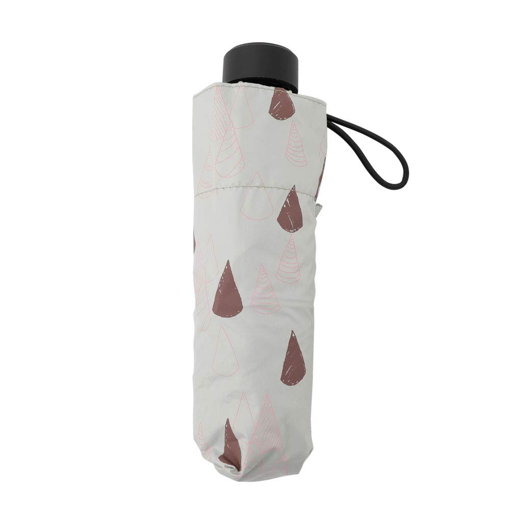 Smallest Class Folding Micro Parasol Teepee Pattern UV Umbrella for Both Sunny and Rainy Days World's 5-fold [99.99% Protection] Off-white