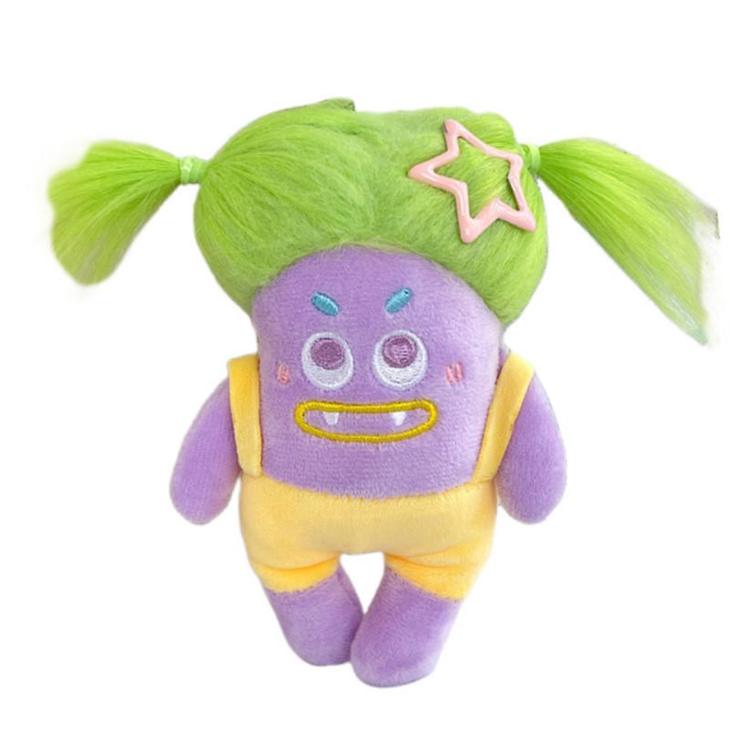 Adorable Fluffy Plush Keychain Doll Cute Cartoon Character For Girls And Students