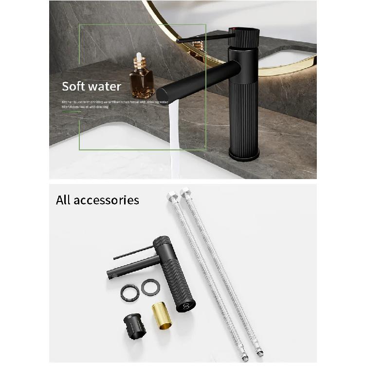 Stainless Steel Basin Faucet Gold/Black Bathroom Faucets Crane Tall Sink Faucet Hot Cold Water Sink Mixer Bathroom Faucet