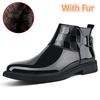 Fashion High Quality Men Chelsea Boots Genuine Leather Male Outdoor Footwear Zip Waterproof Ankle Boots New Mens Fashion Dress Boots