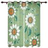 Flowers Bloom Turquoise Plants Roses Window Curtain For Living Room Bedroom Luxury Home Kitchen Decor Items Curtains