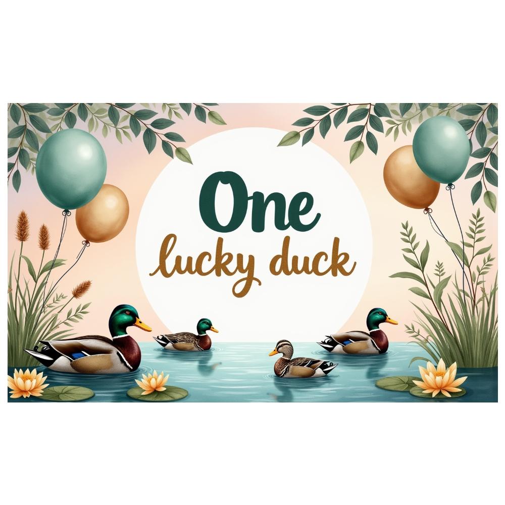 Duck Celebration Display Nature Inspired Kids Party Banner Pond Themed Banner Balloon Decor Lucky Celebration Banner