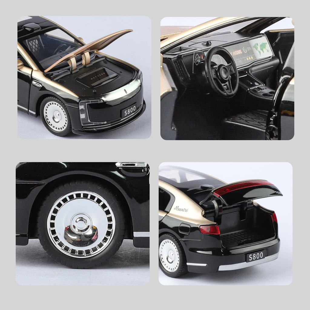 1:32 MAEXTRO S800 Alloy Luxy Model Diecast Metal New Energy Car Vehicles Car Model High Simulation Sound and Light Kids Toy Gift