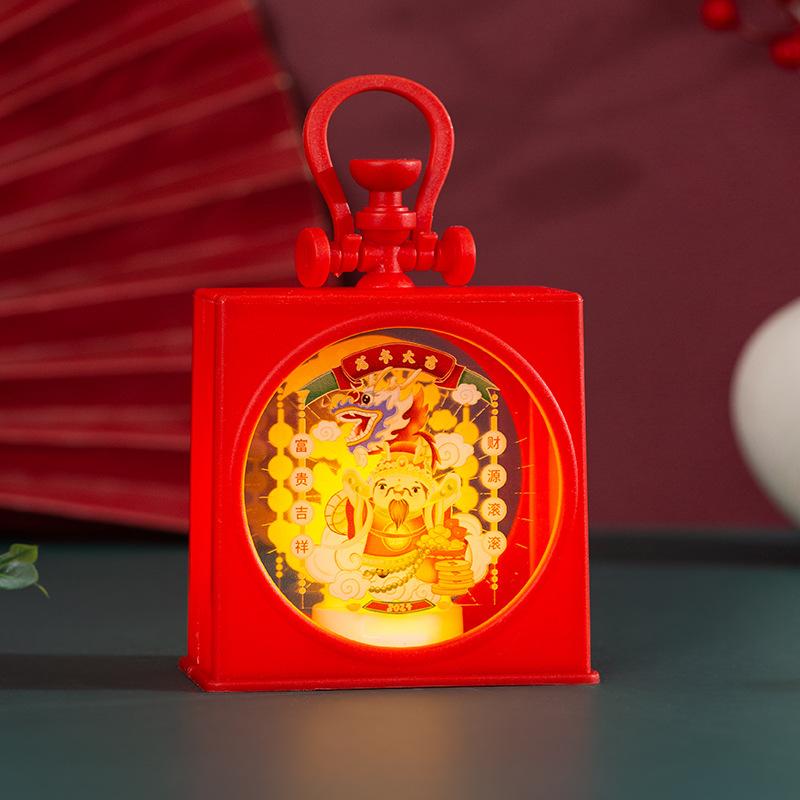 The New Year Decorations Portable Lantern Street Furnishing Articles of Chinese New Year Spring Festival Gift Box