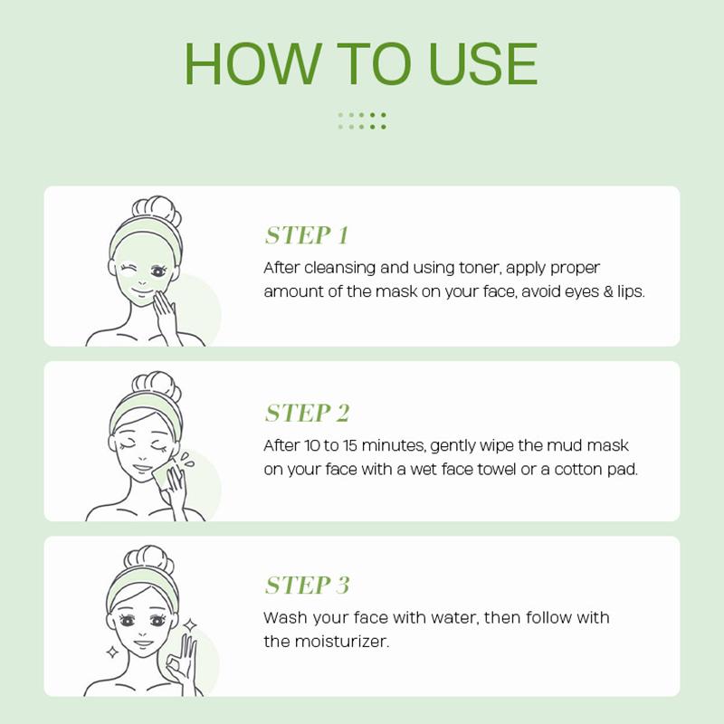 Matcha Green Clay 80g Máscara de argila para limpeza facial Máscara de lama Máscara de esfregaço