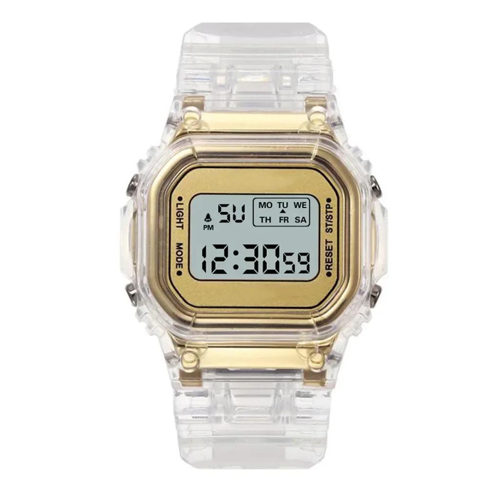 Orologi Elettronici per Donna Uomo Orologio Cinturino in Silicone Trasparente Elegante LED Digitale da Polso Orologio Sportivo Orologio Femminile