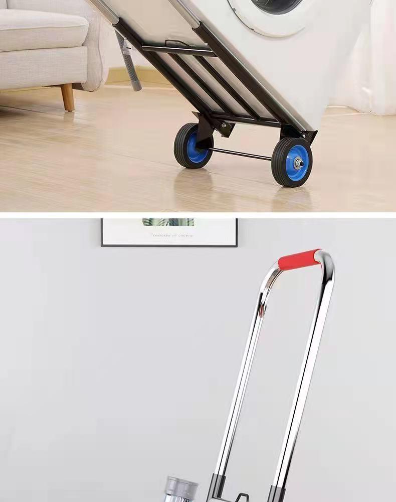 Carrito de Compras Plegable Portátil para Uso Doméstico - Carrito de Equipaje de Acero al Carbono Tirado a Mano para Comestibles