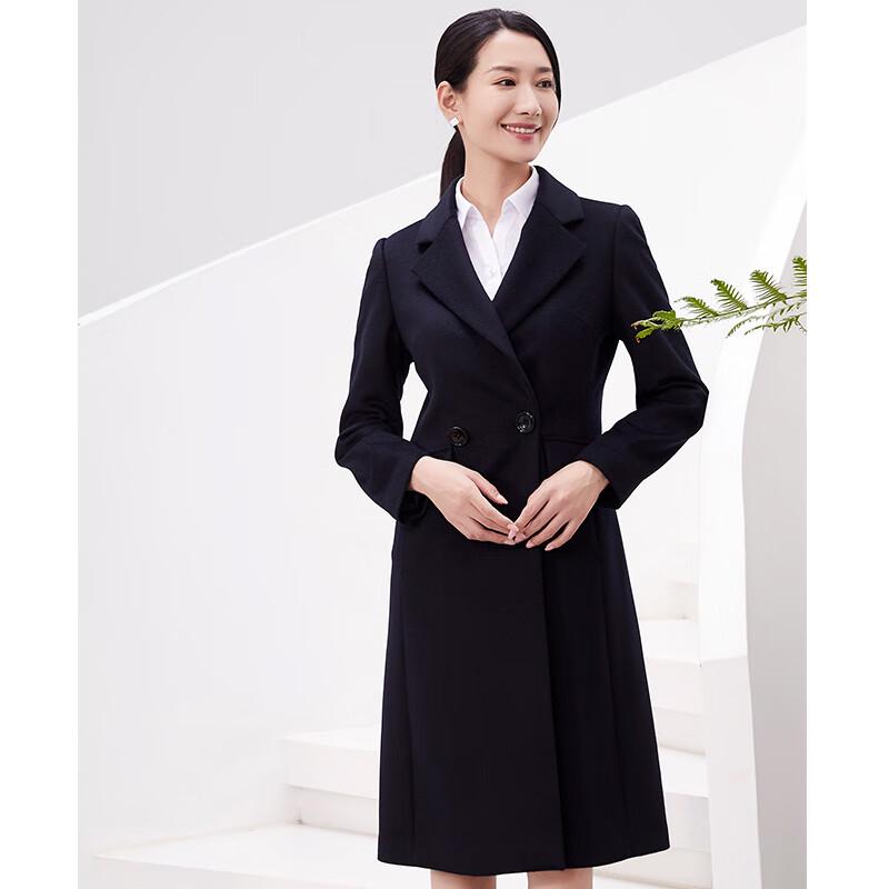 Fengxun 100% Wool Slim-Fit Business Mid-Length Coat