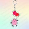 Cute Cartoon Flying Pigs with Balloons Keychain for Accessories Lovely Animals Keyring Jewelry Fans Friends Gifts