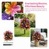 18 Inch Artificial Flower Stake Multicolor Bouquet Artificial Petunias with Ground Stake  Outdoor