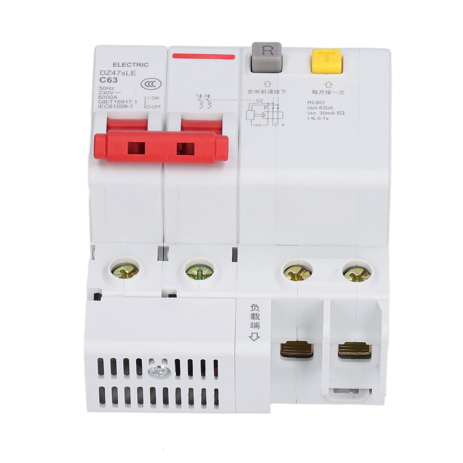 

C63 Мініатюрний автоматичний вимикач 2P Автоматичні вимикачі на DIN-рейку Низька напруга 63A AC 230V