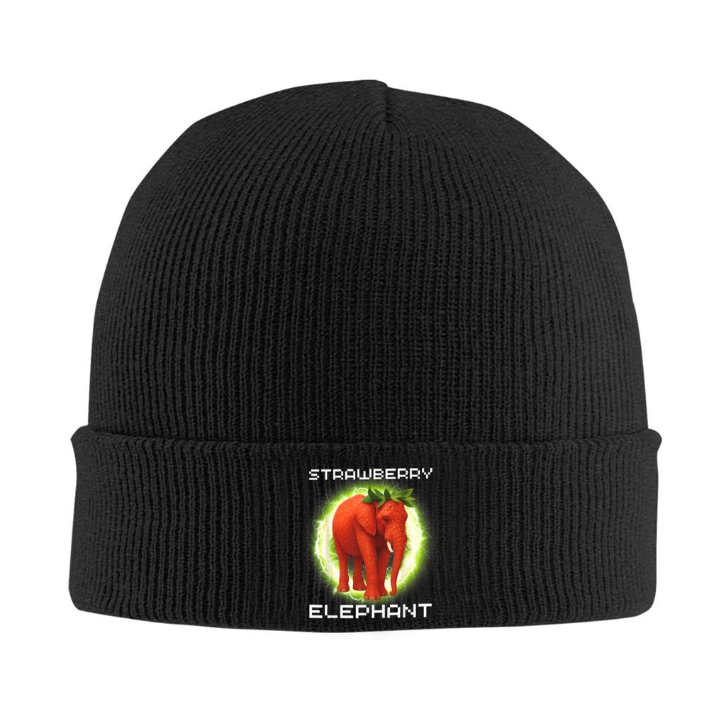 Italian Strawberry Elephant Meme Beanie Hats Bonnet Hats Adult Unisex Vintage Kpop Knitted Hat Autumn Winter Elastic Caps