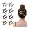 Hair Clip Cute Star Shape Pentagram Rhinestone Colorful Cute Large Star Glitter Bangs Hair Ornament Hair Clip for Children Adults Girls Jewelry Snap