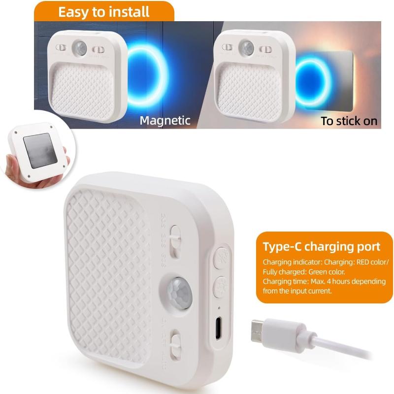 Led Night Light with Motion Detector 2 Pack, Cabinet Light Dimmable with Timer Function, Staircase Lighting 3 Color Temperature 3000/4500/6000K,