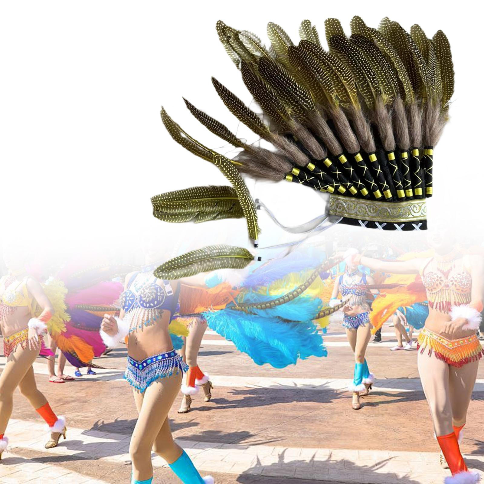 

Indian Feather Headdress Decorative Cosplay Props Comfortable жовтий