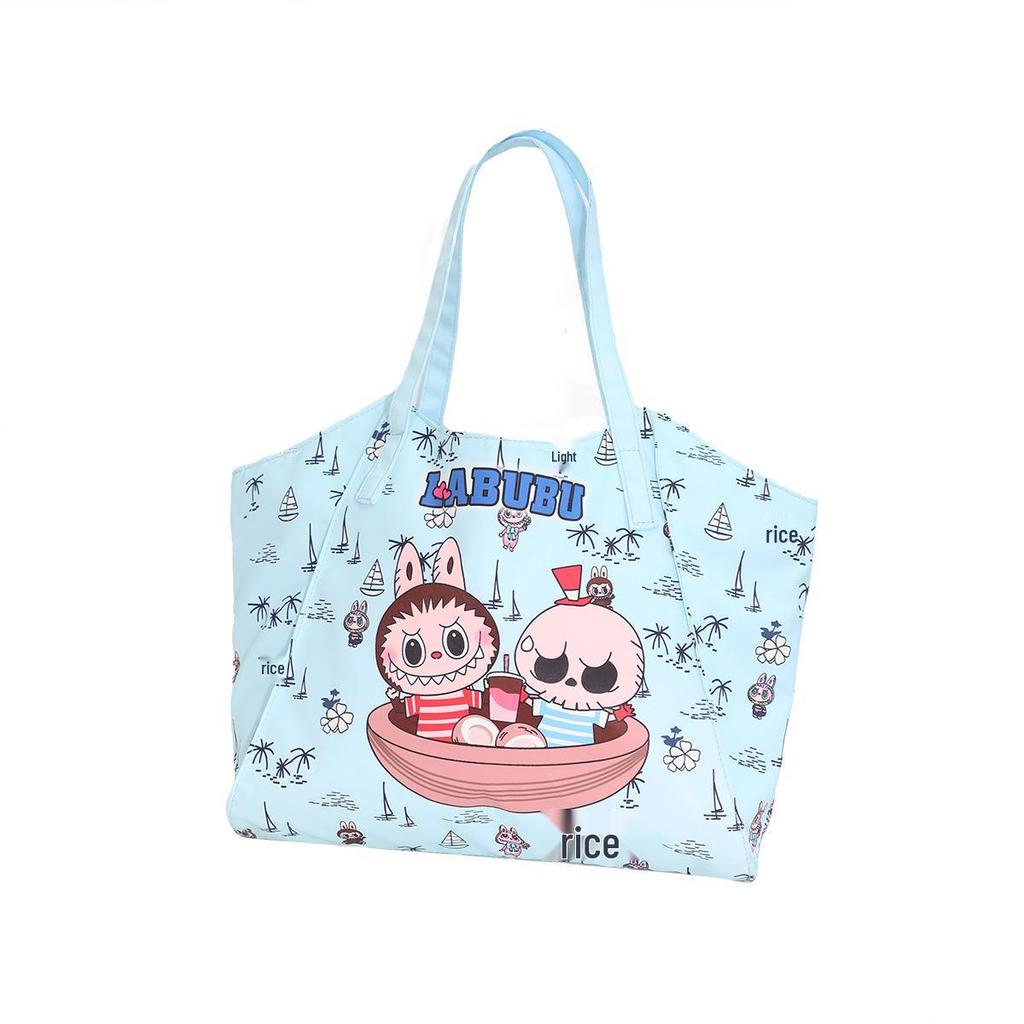 Labubu Cartoon Pop Mart Large Capacity Mummy Shoulder Bag - Portable, Casual Storage for Outings