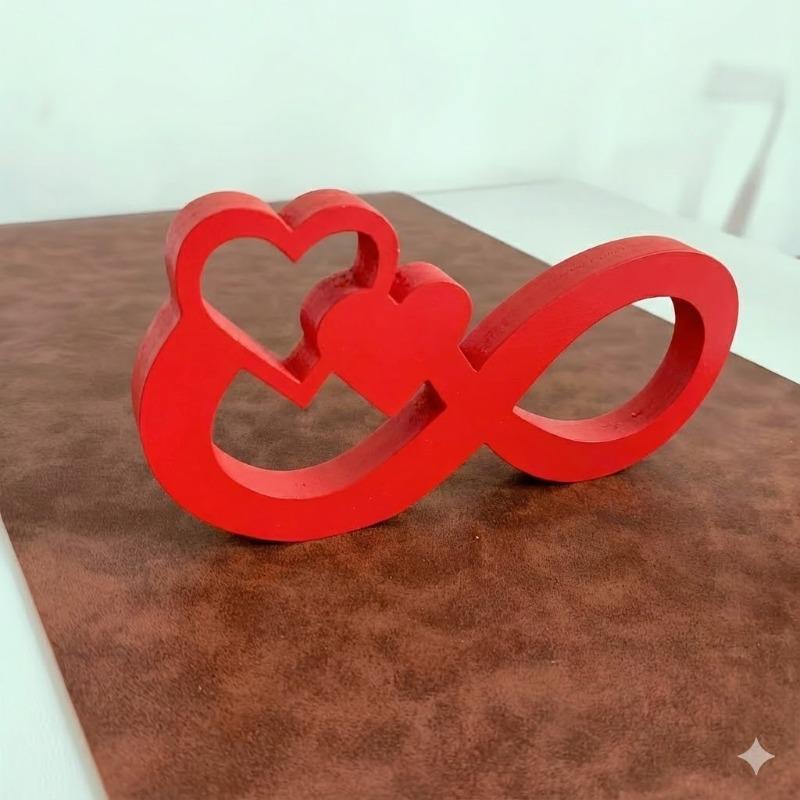 

3D Art Infinite Symbols and Hearts, PVC Materials, Multi-purpose Wedding Theme Decorative Signs, Text Ornaments красный