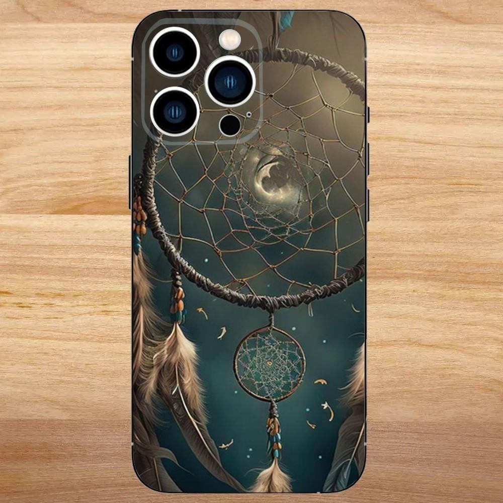 Dreamcatcher Feather Phone Case For iPhone 16,15,14,13,12,11,Mini,Pro,SE,MAX White Matte Shockproof Cover