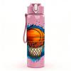 1PC Splash Basketball Hoop Print 750ml Color Plastic Sports Water Bottle Leakproof Flip Straw Lid Suitable for Sports Office Home Use