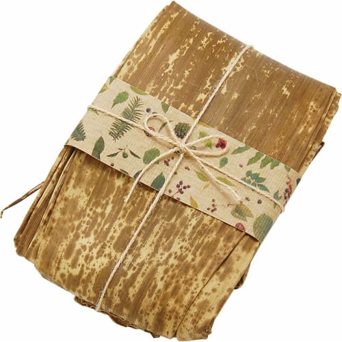 Yamaco Naturalis Bamboo Skin Wraps for Bento Boxes, 10 Sheets, 12-14 x 53cm, 88547