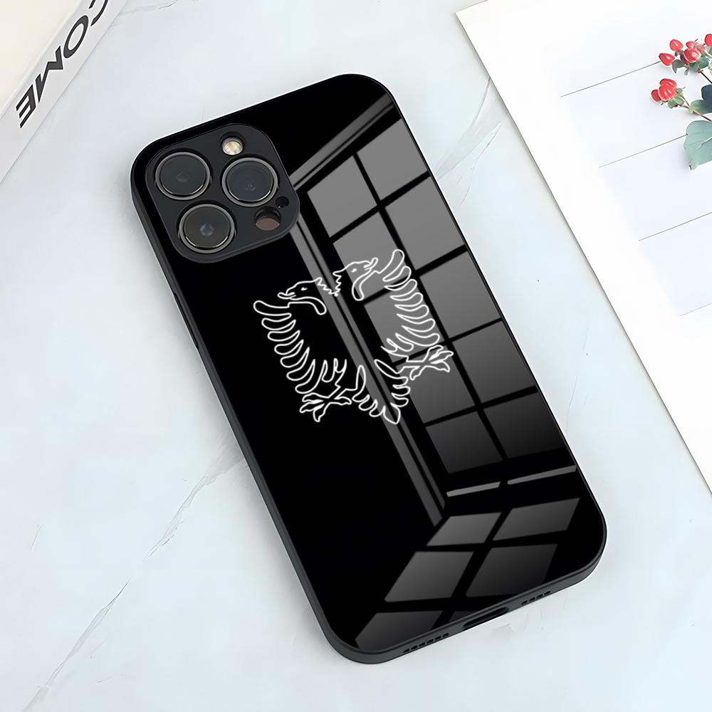 Albania Albanians Flag Phone Case For IPhone 17 Pro Max 15 Pro 16 14 Plus 12 13 Mini 11 Pro Shockproof Glass Cover