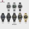 Mens Multifunctional Double-Display Watches Date Stainless Steel Watchband LED Luminous Mode Waterproof Wrist Watch