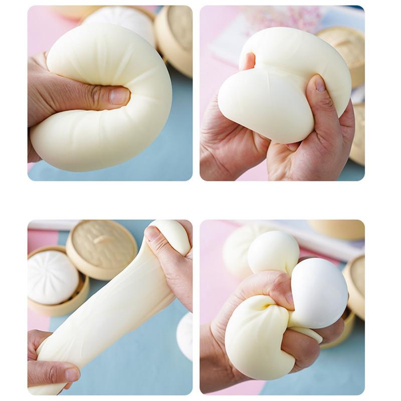 Simulation Steamed Bun Squishy Toy Slow Rebound Soft Pinch Stress Relief Decompression Toy For Home Office Desktop Decor Gifts