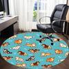1PC Dogs Bones Cute Office Round Area Rug, Mat Suitable For Office, Under Office Chairs Bedroom Living Room Home Decor, Room Deco