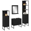 Bathroom Furniture Set with Shelf 4 pcs Black Wood Based Material