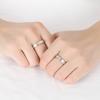 Couple Ring, Men'S And Women'S Inlaid 5A Zircon Single Ring, Electroplated Thick Rhodium Gold Ring.