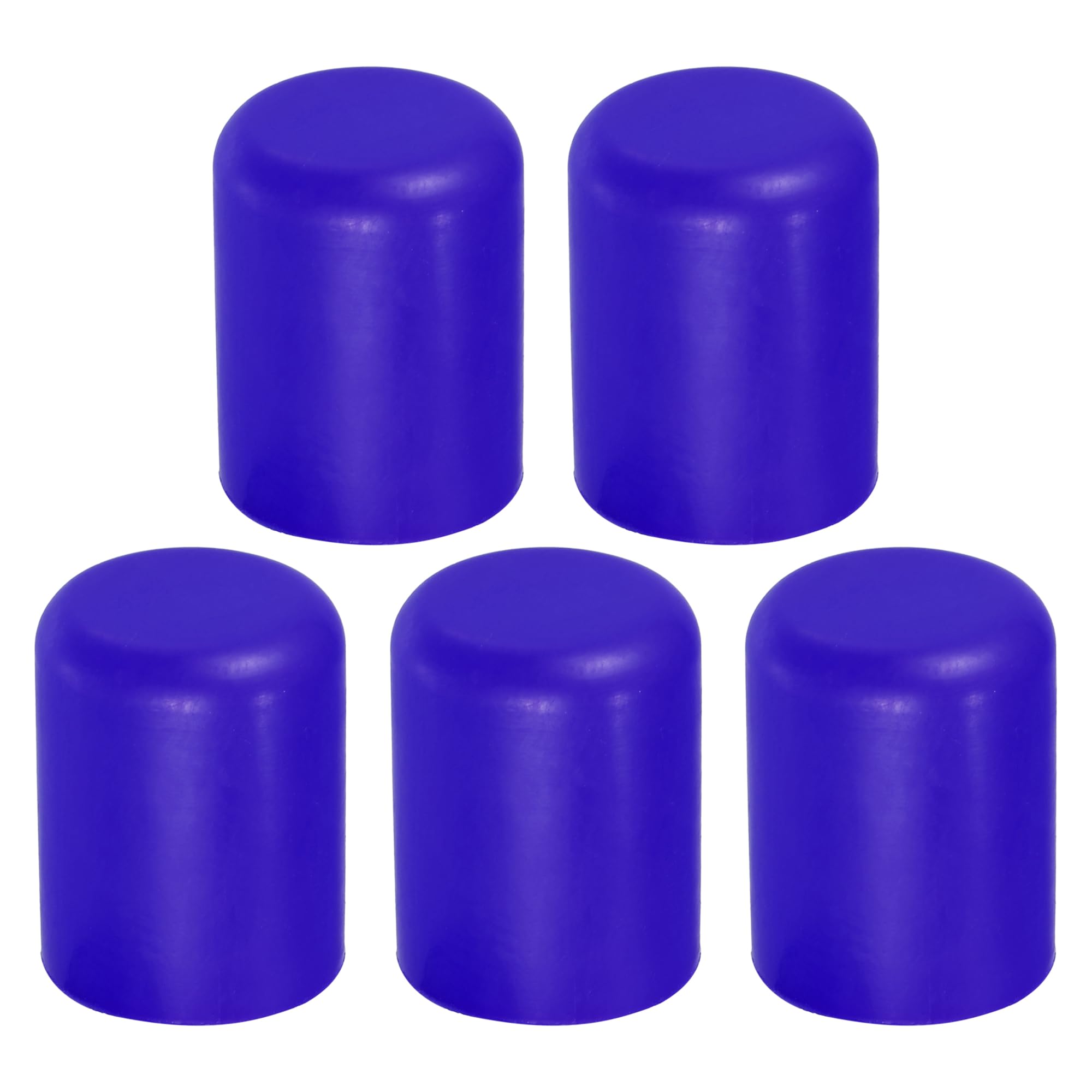 

X AUTOHAUX Set of 5 19mm 0.75 Silicone Hose Cap Intake Vacuum Hose Tube End Plug Car Blue