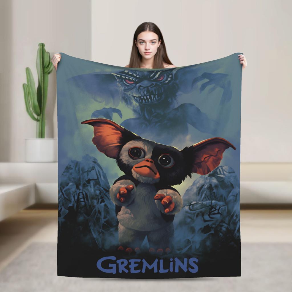 Christmas Horror Movie   Warm Blankets G-Gremlins Gizmo Camping Plush Bedding Throws Home Decor Flannel Bedspread Sofa Bed Cover