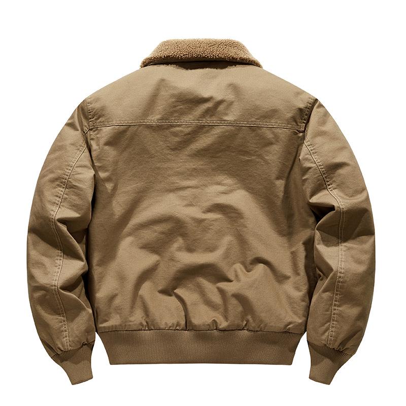 Men's Pilot Jacket - Wool Blend Plush Lined, Thick and Warm, Versatile Workwear Coat, 27% Wool, Cotton Fabric.