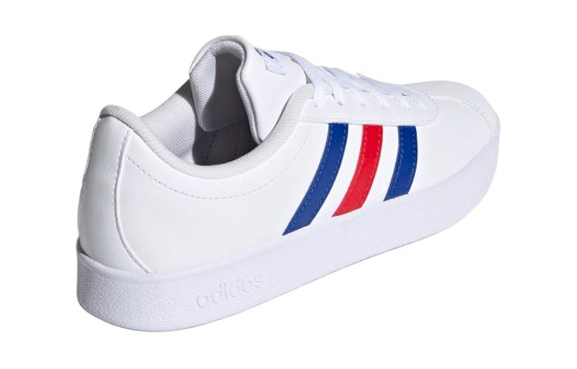 adidas VL COURT 2.0 K Abrasion Resistant Low Top Kids' Skateboarding Shoes White Blue Red Kids' FY7170