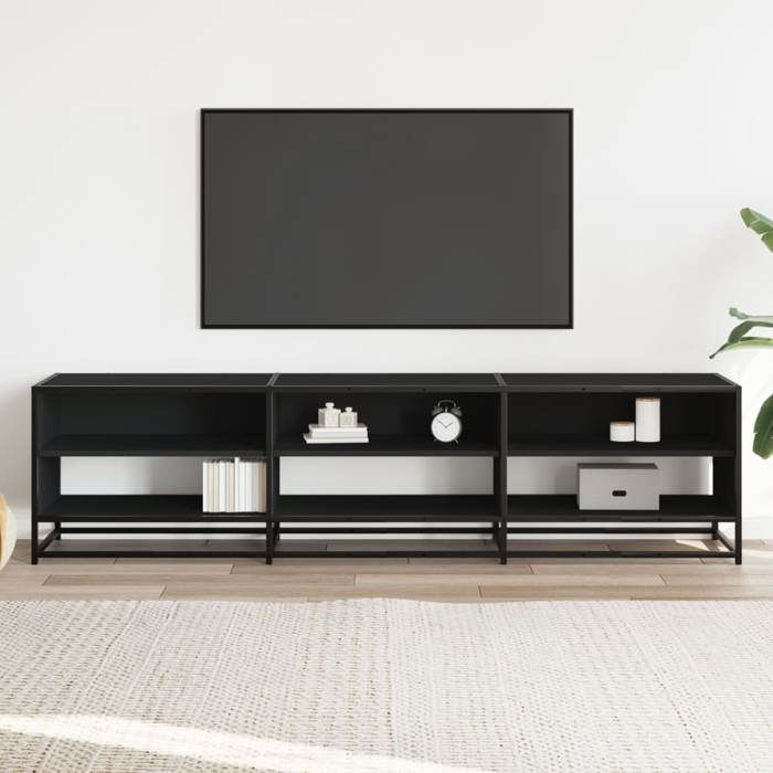 VidaXL TV Cabinet Black 180x40x46 Cm Engineered Wood, TV Stand, TV Sideboard, Multimedia Cabinet, TV Bench, Hi-fi Cabinet, Center 3300805