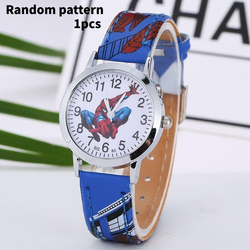 

Часы Детские Человек-паук ПУ Мультяшные Современные Поклонники Подарки Универсальная Мода темно-синий