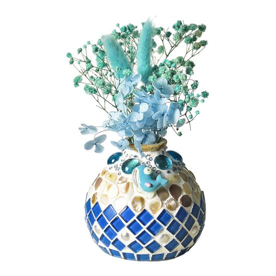 1 Set Handmade Mosaic Vase Kit with Wooden Vase Mosaic Tiles Tools Kids Adults Beginner Handcrafted