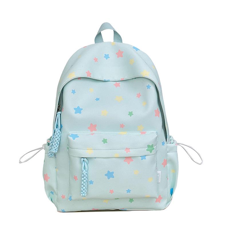 Schoolbag new middle and high school student schoolbag female Japanese simple star girl backpack high value lightweight small backpack