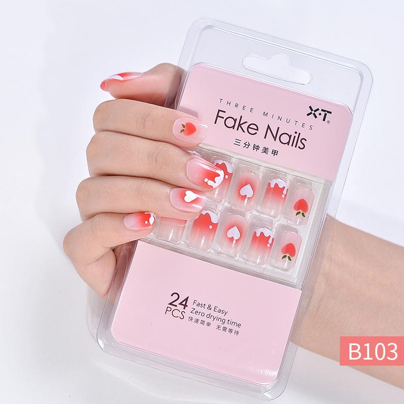 

Съемный и носимый квадратный носок, короткий готовый готовый продукт, съемный носимый искусственный нейл-арт, накладной нейл-арт для женщин