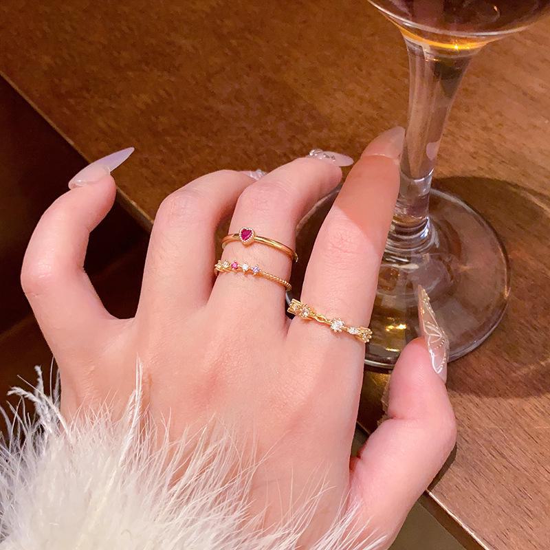 Elegant Adjustable Love Circle Ring Set - Versatile and Fashionable Open Design for Index Finger