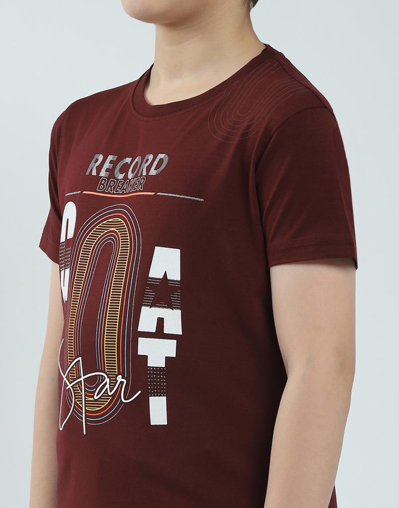 Monte Carlo Boy's Regular Fit Printed Half Sleeve T-Shirt
