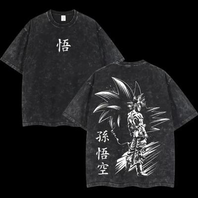 Tricou Vintage Spală Tokyo Ghoul Kaneki Ken Centiped Kagune Anime Bărbați Harajuku Streetwear Gotic Manșetă Scurtă Supradimensionat
