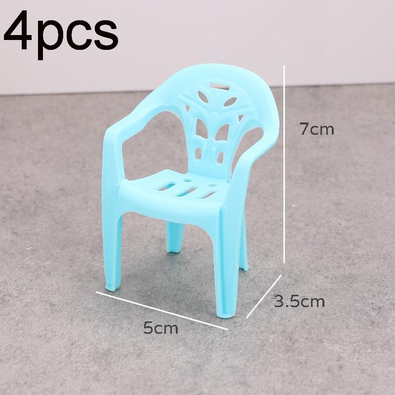 4Pcs Mini Support Miniature Items Armchair Plastic Backrest Chairs For 1/6 Dollhouse Accessories Doll Furniture Children'S Gifts
