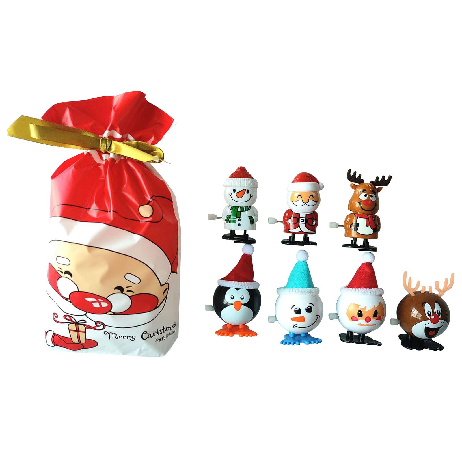 

(H0826)Подарочный пакет с заводным прыжком, обучающие механические игрушки, Рождественский день, Санта-Снеговик, игрушка-палень