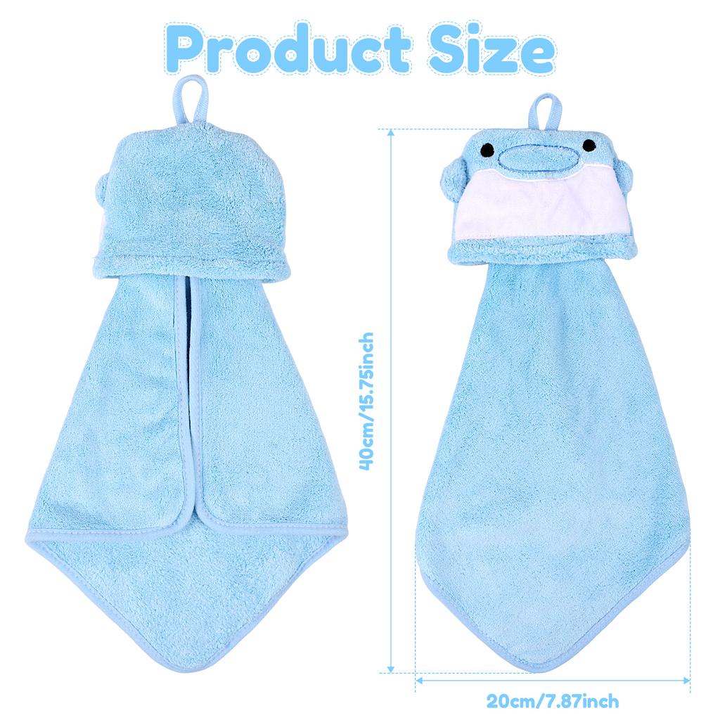 Coral Fleece Hand Towel Cute Cartoon Animal Fingertip Towel Hanging Towel For Household Kitchen Bathroom Wiping Hands