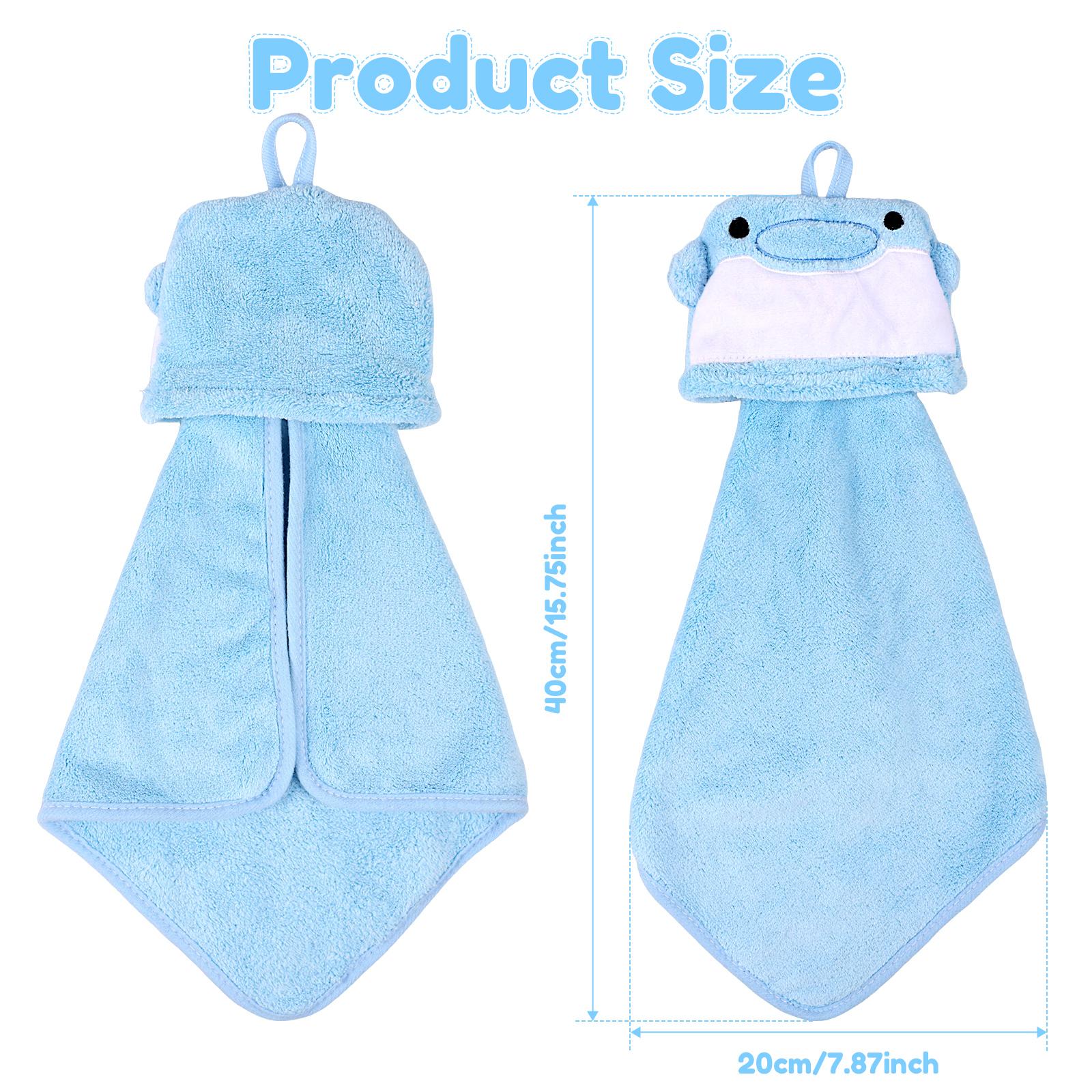 

Coral Fleece Hand Towel Cute Cartoon Animal Fingertip Towel Hanging Towel For Household Kitchen Bathroom Wiping Hands синий