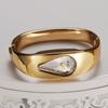 Women's Teardrop Dial Bangle Watch Rhinestone Minimalist Dress Wristwatch
