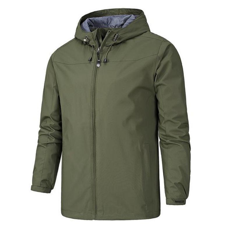 

2026 Men Jacket Hooded Windbreaker Jacket Windproof and Waterproof Outdoor Windbreaker Jacket Men 6 Colors Available L армія зелений колір