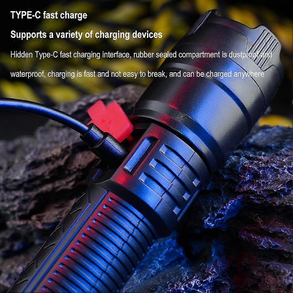 Hot Selling Multi-Functional Strong Light Flashlight Digital Display Telescopic Flashlight Outdoor Portable Waterproof Flashlight