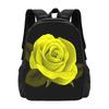 Trend | Single Yellow Neon Rose On Black 3d Print Design Backpack Student Bag Yellow Rose On Black Black And Yellow Rose Single
